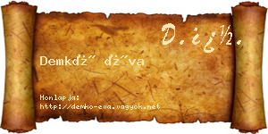 Demkó Éva névjegykártya
