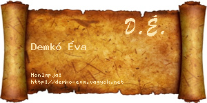 Demkó Éva névjegykártya