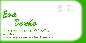 eva demko business card